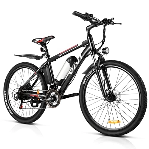 Elektrische Mountainbike : Vivi E Bike Elektrofahrrad E-Mountainbike 26 Zoll E-Bike Pedelec Elektrisches Fahrrad mit 374WH Lithium-Batterie und Shimano 21 Speed (Schwarz 8AH)