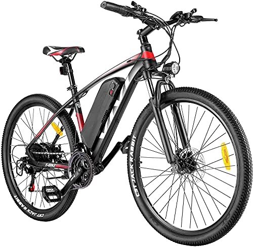 Elektrische Mountainbike : VIVI E-Bike Mountainbike, 26" Elektrofahrrad Pedelec, 350W Electric Bike mit Abnehmbarer 10, 4 Ah Lithium-Ionen-Batterie, 21-Gang-Getriebe (27.5 Zoll-Rot)