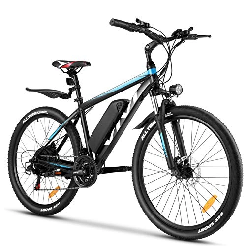 Elektrische Mountainbike : Vivi E Bike Mountainbike Ebike Herren 26 Zoll Elektrofahrrad 350W Elektrisches Fahrrad mit 36V 10.4 Lithium-Batterie und Shimano 21 (26 Zoll Blau)