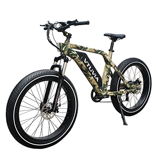 Elektrische Mountainbike : VTUVIA E-Bike Elektrofahrrad 26 Zoll 250W Motor Jagen Fetter Reifen Ebikes, 48v 13Ah Herausnehmbare Lithium-Batterie, 25KM / h Schnee Strand Berg Großer Rahmen Shimano 7-Gängen