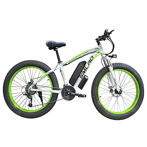 Elektrische Mountainbike : WFIZNB Elektro-Mountainbikes für Erwachsene Männer 2020 27 Geschwindigkeit 13Ah 48V 350W 26 Zoll Fat Tire Elektrofahrräder Off-Road-Bikes, Grün