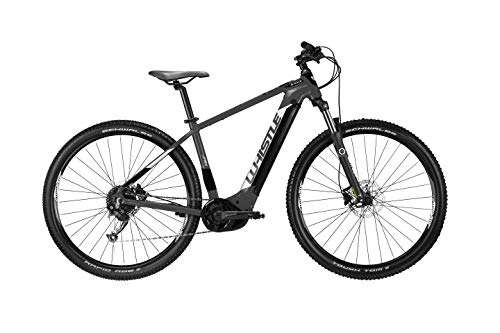 Elektrische Mountainbike : Whistle E Bike MTB 29 Zoll E Mountainbike Hardtail Bosch B-Race 600 Pedelec 29" (anthrazit / weiß / schwarz, 46 cm)