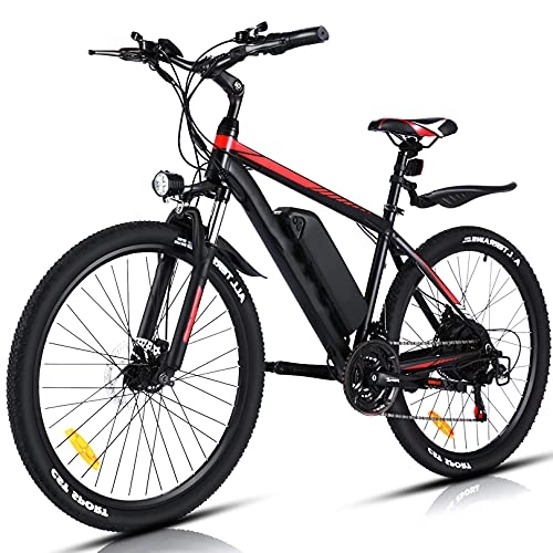 Elektrische Mountainbike : Winice 26 Zoll E-Bike für Erwachsene, Elektrofahrrad, Elektro-Mountainbike, 36V / 10.4Ah Akku, 3 Elektromodi und 21 Gänge, unbegrenzte Geschwindigkeit bis zu 25KPH, Tretunterstützungsmodus