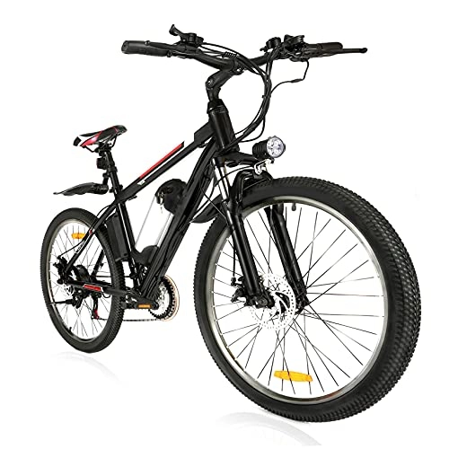 Elektrische Mountainbike : Winice Adult Electric Bike, 26'' Electric Bikes for Men&Woman, Electric Mountain Bike Bicycle with 21-Speed Gears / 48V / 12.5Ah / 36V / 8Ah Removable Battery, 4 Modes, 2 Mudguards