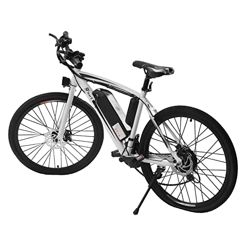 Elektrische Mountainbike : WOQLIBE E-Bike 26 Zoll E-Mountainbike, Eelektrofahrrad mit Abnehmbarer 250W Motor 25km / h und 21-Gang Elektrofahrrad Ausdauer 20-30km Herren und Damen (Weiß)