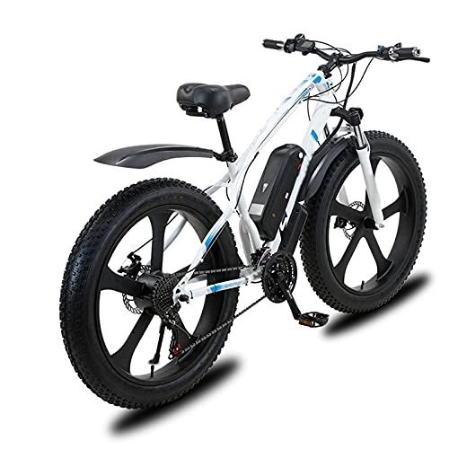 Elektrische Mountainbike : YIZHIYA Elektrofahrrad, 26" Elektro-Mountainbike für Erwachsene, 21 Geschwindigkeit 1000W Motor E-Bike, 48V 13Ah abnehmbare Lithiumbatterie, Doppelscheibenbremsen City Commute Ebike, Weiß