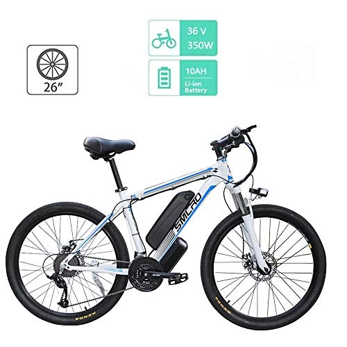Elektrische Mountainbike : YMhome 26" Electric City Ebike Fahrrad Mit 350W Brushless Heckmotor, 48V / 10AH Abnehmbare Lithium-Batterie Für Erwachsene Männer Und Frauen, Black Blue