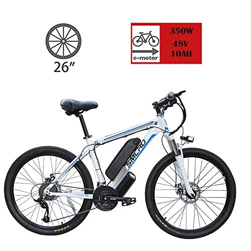 Elektrische Mountainbike : YMhome 26 Zoll 48V Berg Electric Bikes Für Erwachsene, 350W Tempomat Städtische Commuting Elektrisches Fahrrad Removable Lithium-Batterie, Blau