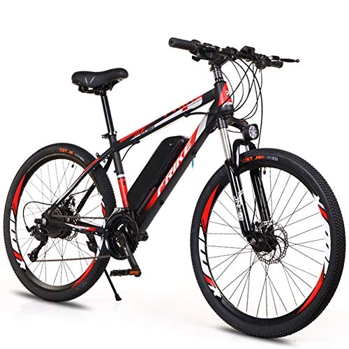Elektrische Mountainbike : YRXWAN E-Bikes Carbon Steel Ebikes Fahrräder All Terrain, 26"36V 350W 13Ah Abnehmbare Lithium-Ionen-Batterie Mountain Ebike, Schwarz