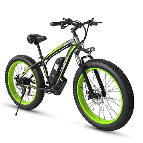 Elektrische Mountainbike : ZJGZDCP 26inch Electric Mountain Bike mit Abnehmbarer, großer Kapazität Lithium-Ionen-Akku (48V 1000W) elektrisches Fahrrad 21 Speed ​​Gear und DREI Arbeitsmodi (Color : Green, Size : 1000w-15Ah)