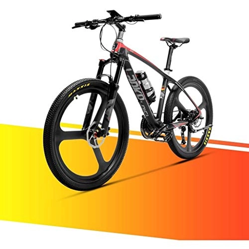 Elektrische Mountainbike : ZJGZDCP 36V 6.8AH Electric Mountain Bike City Pendeln Rennrad Fahrrad-Carbon-Faser-Super-Light 18kg Kein elektrisches Fahrrad mit hydraulischem Brems (Color : Red)