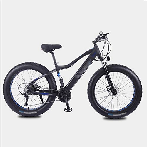 Elektrische Mountainbike : Zoll Elektrofahrräder Bicycle, Smart Meter Display 36V 10A Versteckte Lithiumbatterie Bike 4.0 Fetter Fetter Reifen Radsport, Schwarz