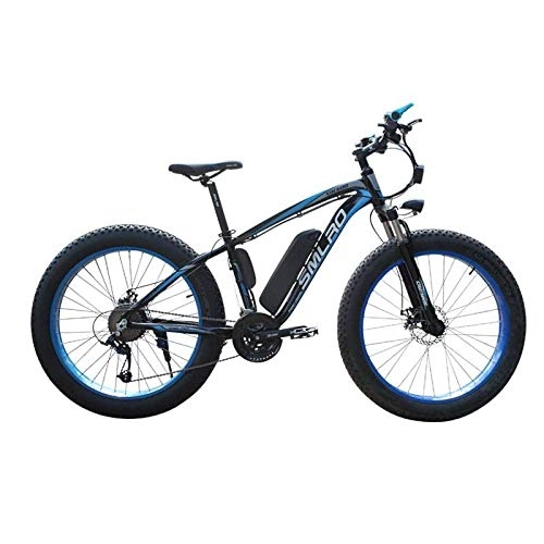 Elektrische Mountainbike : ZXL E-Bike 48V 350W / 500W1000W Motor 13Ah Lithiumbatterie Elektrofahrrad 26 Zoll Fat Tire Elektrofahrrad-Rot 1000W 13Ah, Blau 1000W 13Ah