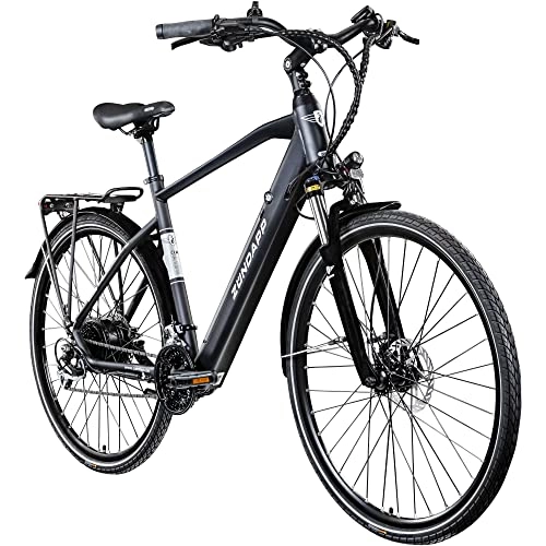 Elektrische Mountainbike : Zündapp Z810 Herren E-Bike Trekkingrad Pedelec E-Trekkingrad Fahrrad Trekking Bike StVZO (schwarz, 52 cm)