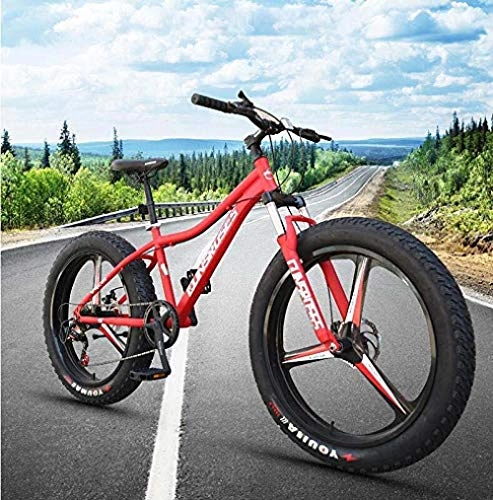 Fat Tire Mountainbike : Abrahmliy 26-Zoll-Hardtail-Mountainbike für Erwachsene Federrahmen mit hohem Kohlenstoffgehalt Vollgefederte Federgabel Doppelscheibe Bremsengrün_24 Geschwindigkeit