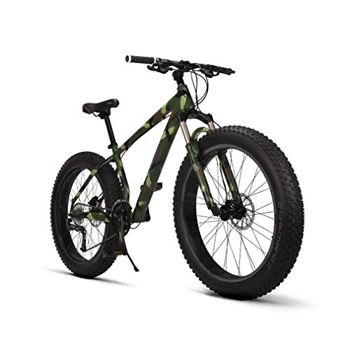 Fat Tire Mountainbike : AISHFP Adult Mens Fat Reifen Mountain Bike, Aluminium Rahmen Strand Schnee Bikes, Doppelscheibenbremse 27 Geschwindigkeit Fahrrad, 26 Zoll-Räder, A
