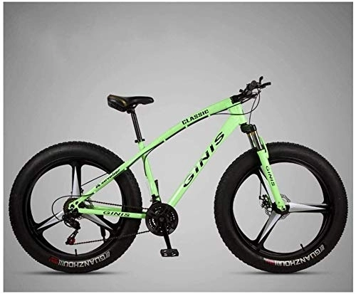 Fat Tire Mountainbike : Aoyo Mountain Trail Fahrrad, 26 Zoll 24 Geschwindigkeiten, Fahrräder, Fahrrad, All-Terrain, Fat Tire, MTB, Vorderradfederung, Doppelscheibenbremse, High Carbon Stahl, Mountain Bikes, (Color : Green)