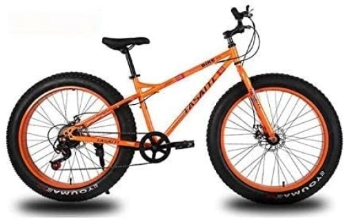 Fat Tire Mountainbike : Fahrrad, Mountainbike für Erwachsene, Doppelscheibenbremse, Fetter Reifen, Mountainbike, Hardtail-Mountainbike, Rahmen aus Kohlenstoffstahl, 26-Zoll-Räder