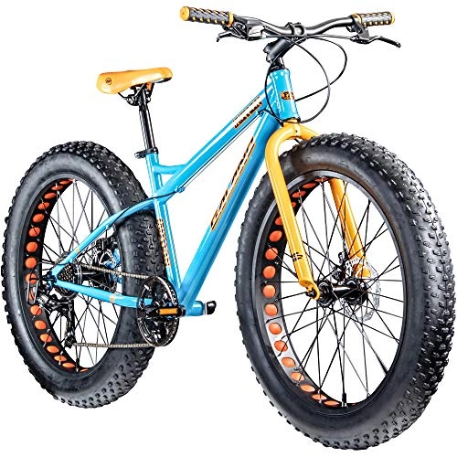 Fat Tire Mountainbike : Galano 26 Zoll Fatbike Fatman Mountainbike MTB Hardtail 4.0 fette Reifen Fahrrad (blau / orange)