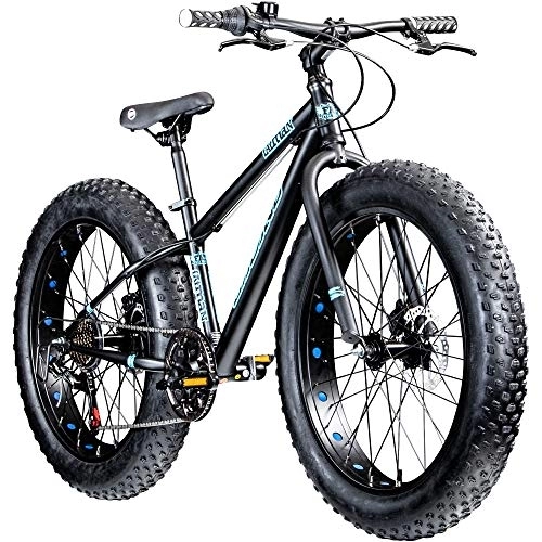 Fat Tire Mountainbike : Galano Jugendrad 24 Zoll Fatbike Mountainbike Fatman 4.0 Fat Bike Jugendfahrrad (schwarz / blau, 36 cm)