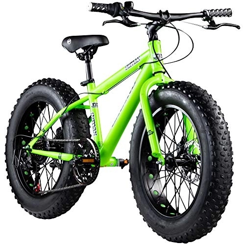 Fat Tire Mountainbike : Galano Kinderrad 20 Zoll Fatbike Mountainbike Fatman 4.0 Fat Bike Kinderfahrrad (neongrün, 33 cm)