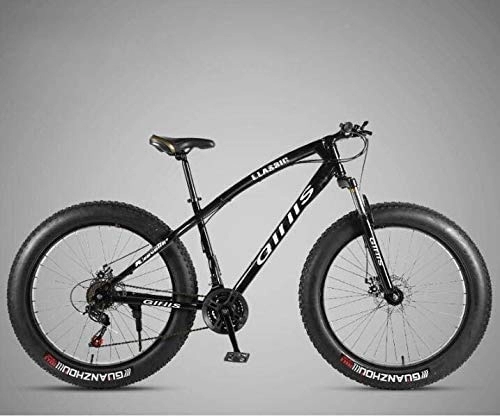 Fat Tire Mountainbike : HYCy 26 Zoll Fahrrad Mountainbike Hardtail Für Herren Damen, Fat Tire MTB Bikes, Rahmen Aus Kohlenstoffhaltigem Stahl, Stoßdämpfende Vorderradgabel Und Doppelscheibenbremse