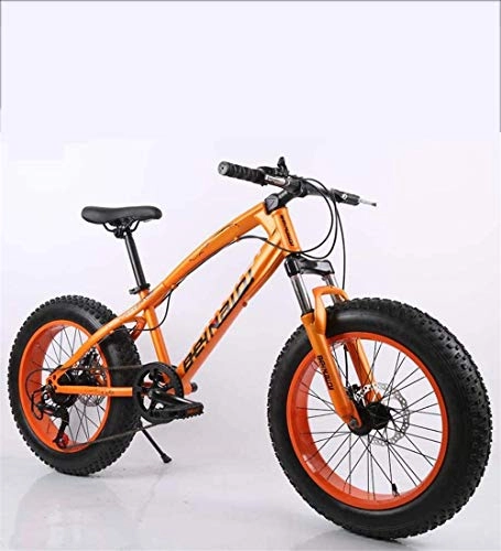 Fat Tire Mountainbike : JASSXIN Fat Tire Herren Mountainbike, Doppelscheibenbremse / High-Carbon Stahlrahmen-Kreuzer-Fahrräder, Strand Snowmobile Fahrrad, 7-Gang, F
