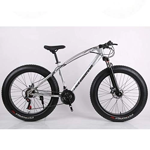 Fat Tire Mountainbike : JLRTY Mountainbike 26 Zoll Mountainbikes 7 / 21 / 24 / 30 Geschwindigkeiten Leichtes Aluminium Rahmen Fully Scheibenbremse (Color : White, Size : 27speed)