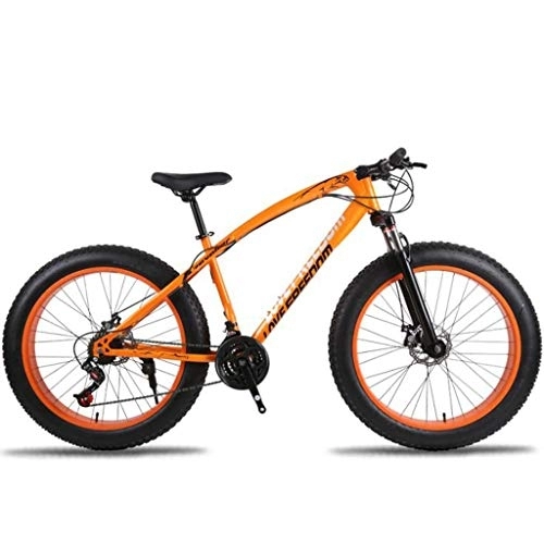 Fat Tire Mountainbike : JLRTY Mountainbike Fahrrad 26 Zoll Mountainbikes 21 / 24 / 30 Geschwindigkeiten Leichtes Aluminium Rahmen Fully Scheibenbremse (Color : Orange, Size : 24speed)