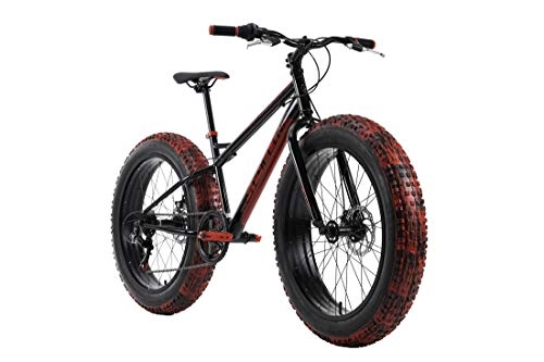 Fat Tire Mountainbike : KS Cycling Mountainbike Fatbike 24'' SNW2458 schwarz-rot RH 38 cm