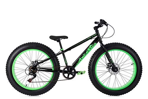 Fat Tire Mountainbike : KS Cycling Mountainbike MTB Fatbike 24'' SNW2458 schwarz-grün RH 33 cm