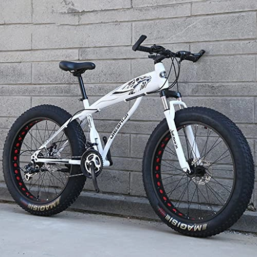 Fat Tire Mountainbike : LHQ-HQ Adult Mountain Trail Bike, 26"Fat Tire, 27-Gang, Rahmen Aus Kohlenstoffhaltigem Stahl, Gabelaufhängung, Shimano-Schaltkit, Belastung 200 Kg, A