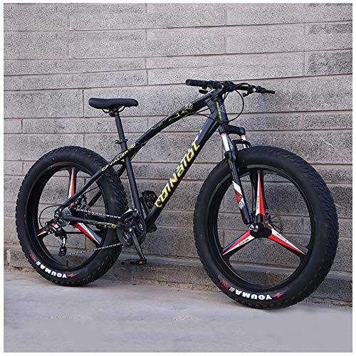 Fat Tire Mountainbike : LJJ Mountainbike Carbon Steel Herren Fahrrad Doppelscheibenbremse Vollgefedertes Fahrrad 7 Speed, 21 Speed, 24 Speed, 27 Speed