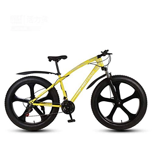 Fat Tire Mountainbike : LJLYL 26-Zoll-Mountainbike-Fahrrad für Erwachsene, 4, 0-Zoll-Fat-Tire-MTB-Fahrrad, Hardtail-Rahmen aus Kohlenstoffstahl, Federgabel, Doppelscheibenbremse, D, 24 Speed