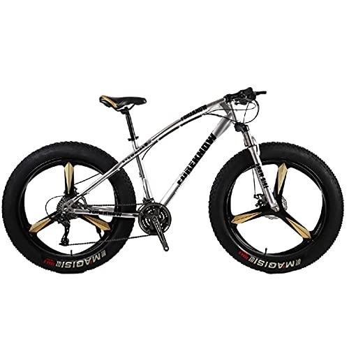 Fat Tire Mountainbike : LLF Fahrrad, Jugend / Erwachsener Mountainbike, Leichter Hoher Kohlenstoffstahlrahmen, 7-30 Geschwindigkeiten, 26 Zoll Räder, Mehrere Farben(Size:24 Speed, Color:Silber)