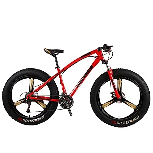 Fat Tire Mountainbike : LLF Fahrrad, Jugend / Erwachsener Mountainbike, Leichter Hoher Kohlenstoffstahlrahmen, 7-30 Geschwindigkeiten, 26 Zoll Räder, Mehrere Farben(Size:27 Speed, Color:rot)