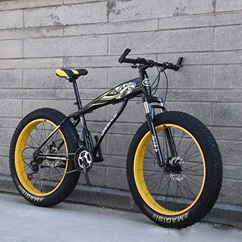 Fat Tire Mountainbike : Mountainbike, 24" / 26" Big Wheel Snowbike, 21-Gang-Doppelscheibenbremse, stark stoßdämpfender Federgabel, Außen Off-Road Beach Bike (Color : D, Size : 24 inch)