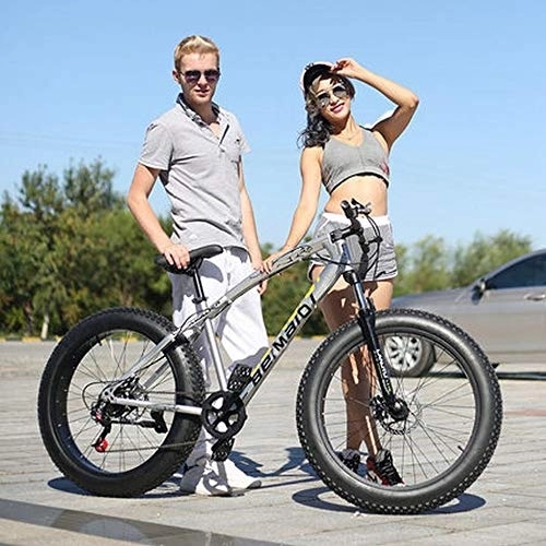 Fat Tire Mountainbike : MU Off-Road-Radfahren Strand Schneemobil 4.0 Superbreite Reifen Mountainbike Männer Und Frauen Student Verschiebung, A, 24 Inches