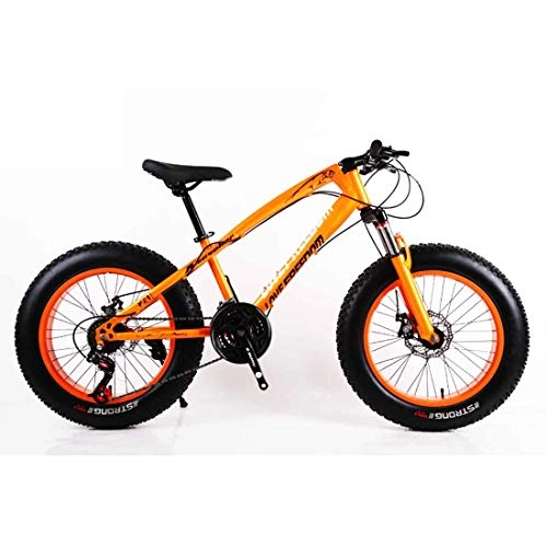 Fat Tire Mountainbike : MYMGG Adult Mountainbike 20-Zoll-Rahmen Aus Kohlenstoffstahl 21-Gang-Rennrad (24-Gang, 27-Gang), Orange, 27speed