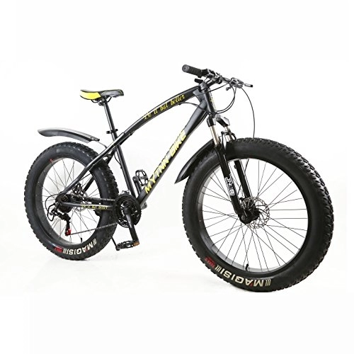 Fat Tire Mountainbike : MYTNN Fatbike 26 Zoll 21 Gang Shimano Fat Tyre 2020 Mountainbike 47 cm RH Snow Bike Fat Bike (Schwarze Rahmen / Schwarze Felgen)