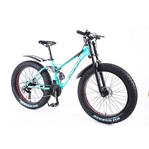 Fat Tire Mountainbike : MYTNN Fatbike 26 Zoll 21 Gang Shimano Style 5 2020 Fat Tyre Mountainbike 47 cm RH Snow Bike Fat Bike (Blau)