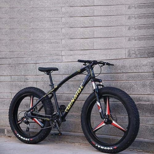 Fat Tire Mountainbike : Schmutziger Korb Mountainbike BMX Fahrrad Mountainbike for Erwachsene, High Carbon Stahlrahmen, Doppelscheibenbremse und Vorderseite komplett Federgabel, Gre: 24 Zoll 24 Geschwindigkeit