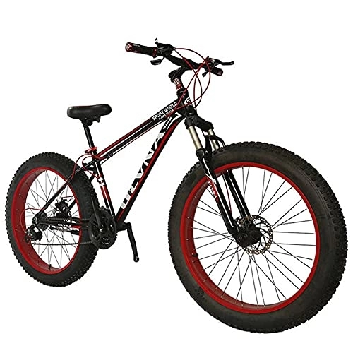 Fat Tire Mountainbike : SHANJ 20 / 26 Zoll Fetter Reifen Mountainbike, im Freien MTB Fahrrad für Herren- und Damen für Erwachsene, Sand Fahrrad, 21-27 Geschwindigkeit, Scheibenbremse, Federgabel