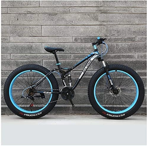 Fat Tire Mountainbike : XinQing Mountainbikes für Herren und Damen, Rahmen aus Kohlenstoffstahl, Hardtail-Mountainbike mit Doppelscheibenbremse, All-Terrain-Fahrrad, 26 Zoll, 27 Gänge
