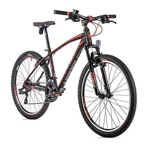 Mountainbike : 26 Zoll Leader Fox MXC Gent Fahrrad MTB 21 Gang Shimano V-Brake 46 cm schwarz orange