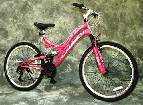 Mountainbike : 26 Zoll Scarlet MTB Vollgefedert mit 21-Gang Shimano Kettenschaltung Neu 2640 Pink
