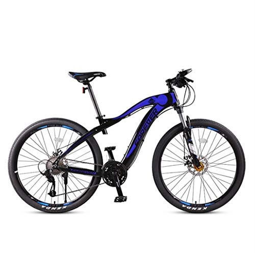 Mountainbike : AISHFP Adult 27, 5 Zoll Mountainbike, Fully Aluminium Upgrade-Legierung Schnee Bikes, Doppelscheibenbremse City Road Fahrrad, 27 Geschwindigkeit, Blau