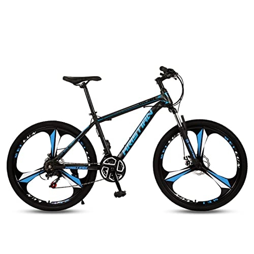 Mountainbike : AZXV Erwachsene Mountainbike Full-Pension-High-Carbon-Stahl MTB-Fahrrad, 21 / 24 / 27 Variable Geschwindigkeit, starre Hardtail, Zweischeibenbremse rutschfeste, 26-Zoll-Räder Black Blue- 27