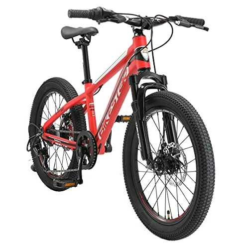 Mountainbike : BIKESTAR Kinder Fahrrad Aluminium Mountainbike 7 Gang Shimano, Scheibenbremse ab 6 Jahre | 20 Zoll Kinderrad MTB | Rot