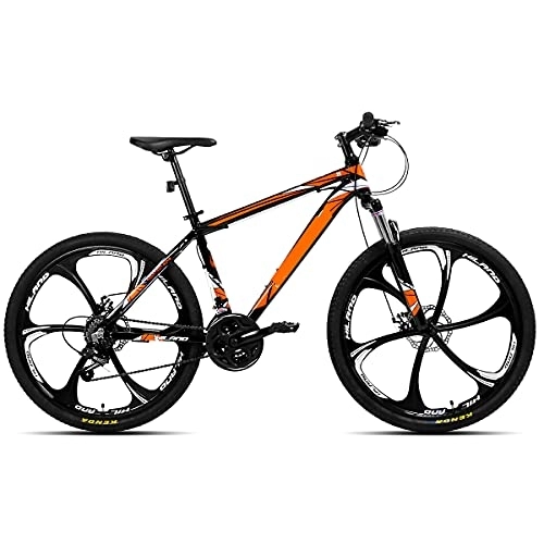 Mountainbike : COUYY Doppelscheibenbremse Mountainbike 21-Gang 26-Zoll-Aluminiumlegierung-Suspensionsfahrrad, Orange